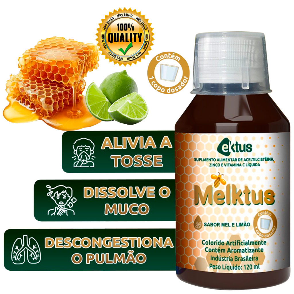 Melktus Mel com limão Ektus 100% Orgânico 120ml alivia a tosse ...