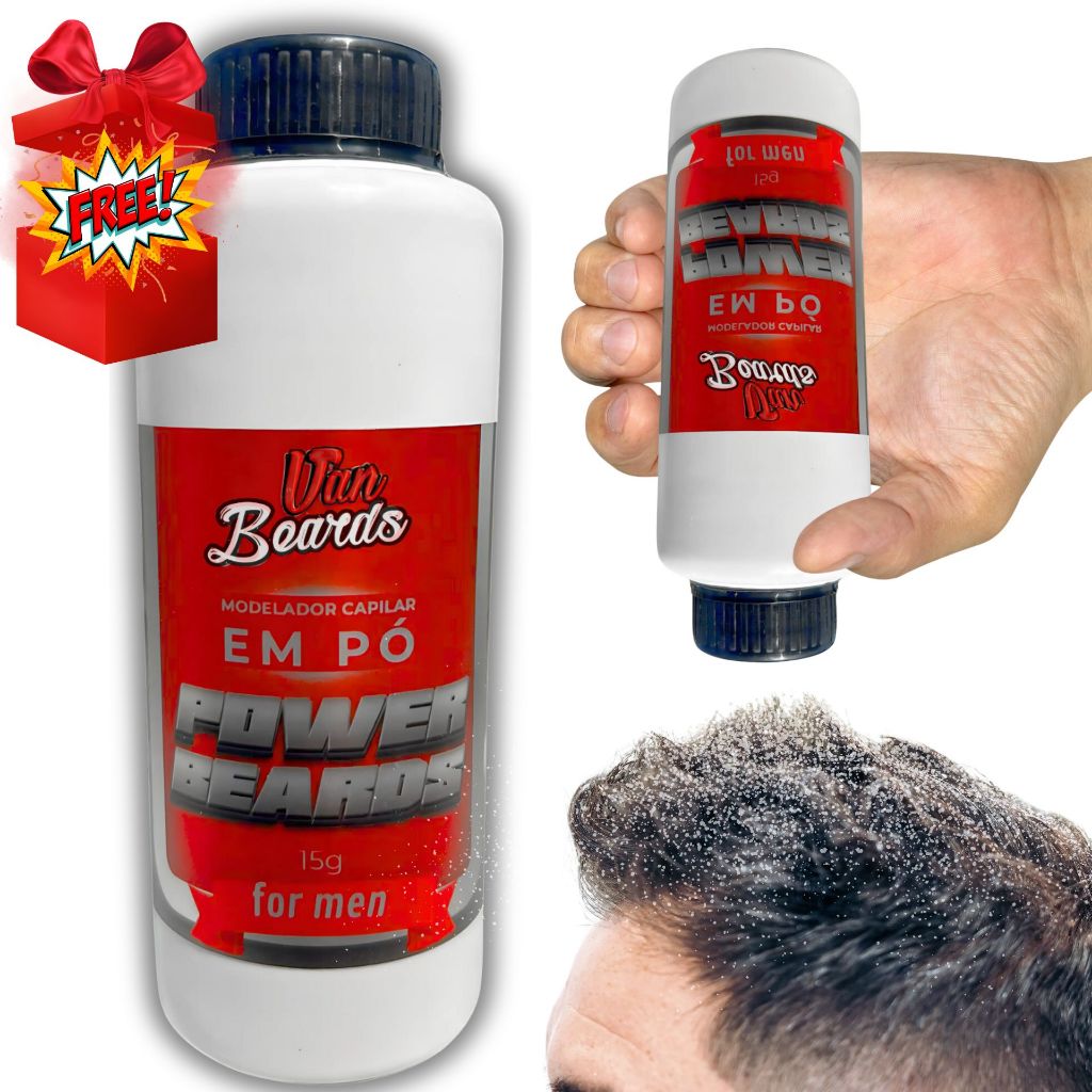 Pomada Fixadora Modeladora em Pó Para Cabelo e Barba 15g Van Beards Profissional