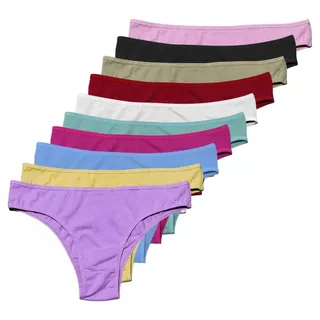 Kit 10 Calcinhas Conforto 100% Algodão Tanga Básica