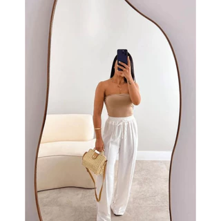 Calça Pantalona com Forro e Bolso tecido Duna