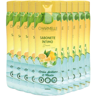 KIT 10 Sabonete Íntimo Sensual Limão Siciliano E Menta Charmelle