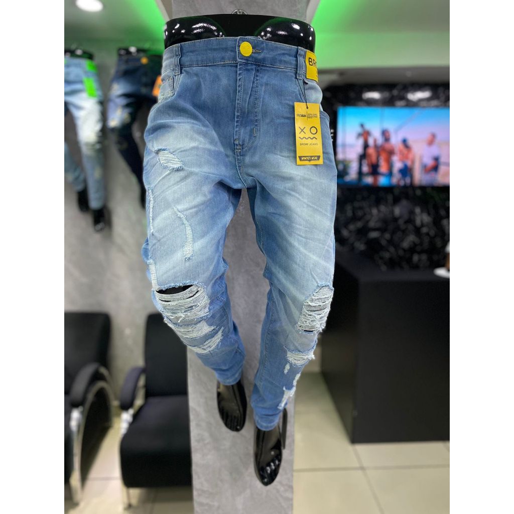 Calça Jeans Masculina Skinny (Modelo Jogador) | Shopee Brasil