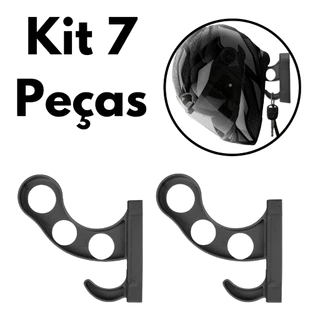 Kit 7 Suporte De Parede Para Pendurar Capacete E Acessórios
