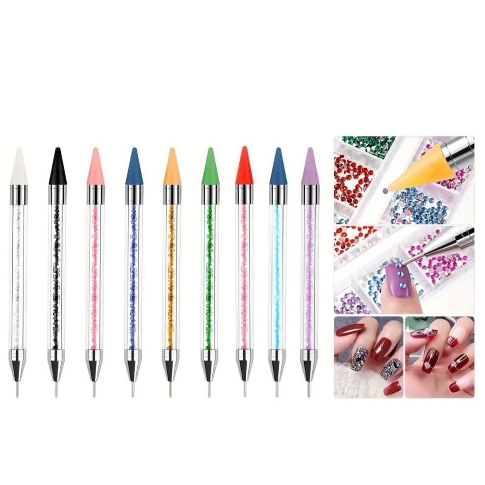 Kit 5 peças Caneta Pega Strass Manicure