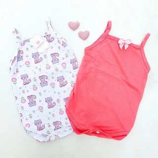 Kit com 2 Body Bebe Menina Alcinha Algodão Roupa de Bebê Conjunto Borys Bebê