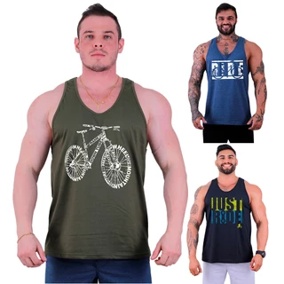 Kit 3 Regatas Cavadas Masculino MXD Conceito MTB Just Ride Bicicleta
