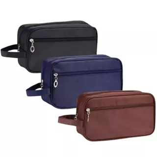 Necessaire Unissex Com Alça Lateral Para Mala de Viagem em Couro em Oferta na Shopee