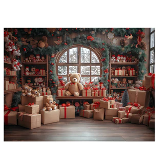 Painel Fundo de decoração tema Natal Em Tecido 2,20x1,70m