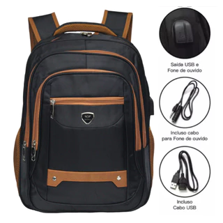 Mochila Masculina Notebook executiva Grande Reforçada Impermeável Juvenil Escolar