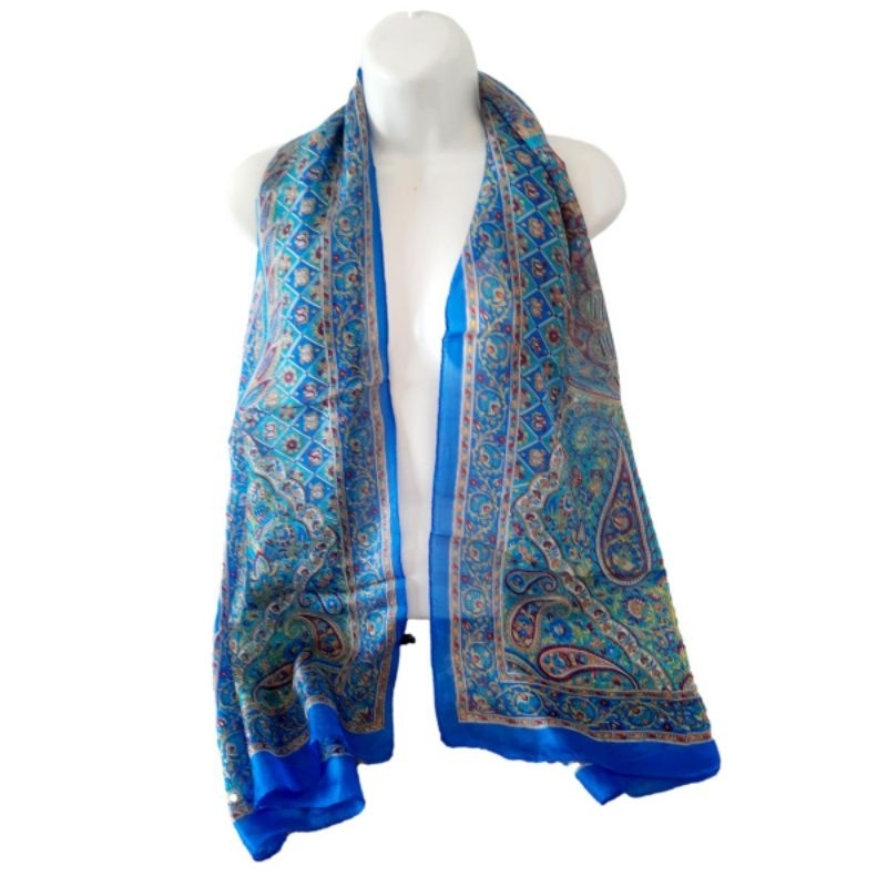 Lenço indiano echarpe em seda pura importados | Shopee Brasil
