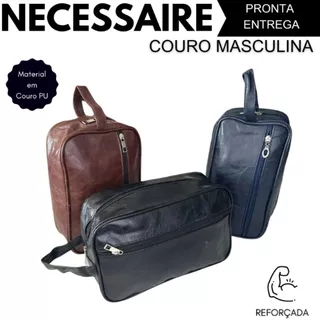 Necessaire Masculina Feminina Alça Lateral Para Organizador de Viagem em Couro em Oferta na Shopee