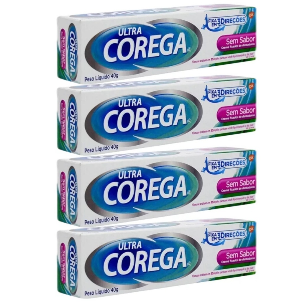 Ultra Corega Creme Sem Sabor 40g Creme Fixador Dentadura Monte Seu Kit ...