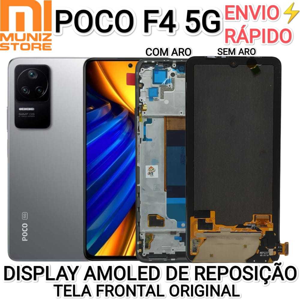 Frontal Poco F4 5G 100% Original Tela Amoled Com Aro Sem Moldura Chassi Display Módulo Carcaça Oled