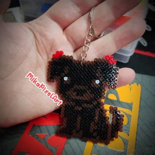 Chaveiro / broche / colar / ímã / Totem Cachorro personalizado em Pixel Art