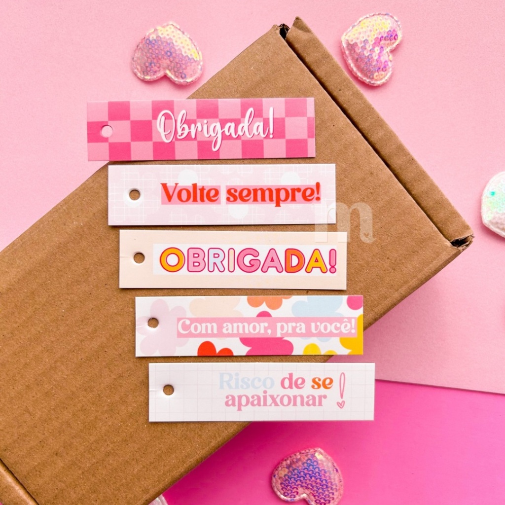 50/100 unidades | Tag agradecimento para embalagem
