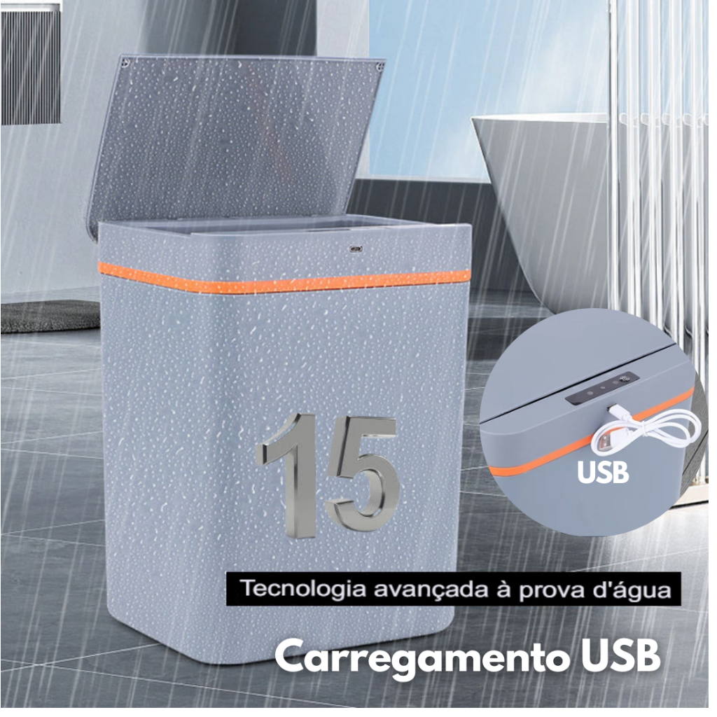 15L Lixeira com Sensor Automático Inteligente para Quarto, Banheiro, Cozinha 15 Litros Akibazaar | Shopee Brasil