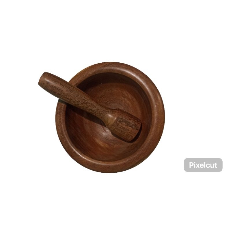 Amassador Triturador de Temperos de Madeira com Machucador Artesanal