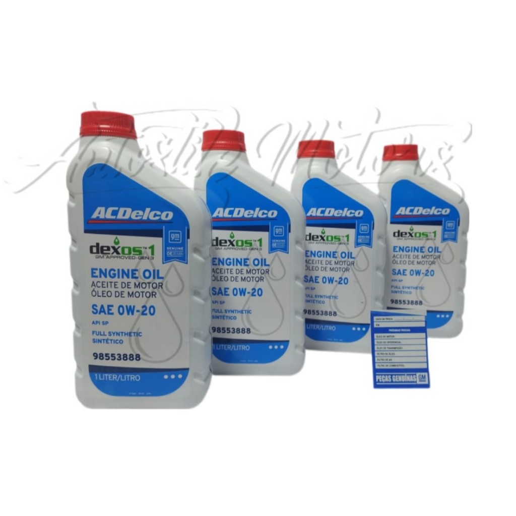 Kit 4 Litros Óleos 0w20 Dexos 1 Geração 3 Sintético Original Chevrolet ...