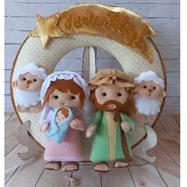 Enfeite de porta natal/ guirlanda Natal sagrada família