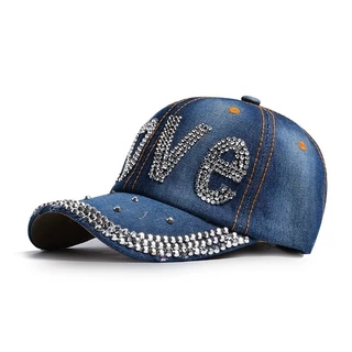 Boné jeans feminino com detalhes em strass vários modelos estilo pop moda funk diva balada