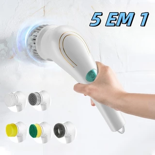 Escova Eletrica de Limpeza 5 em 1 Sem Fio Limpador Multiuso Pratico Para Cozinha , Banheiro prático Modelo atualizado (2ª geração) -SJ-005