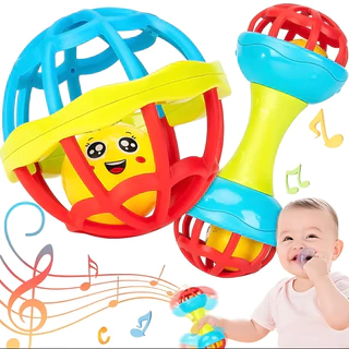 Brinquedos Bebê Chocalhos de silicone Mordedor Infantil sino bolinha