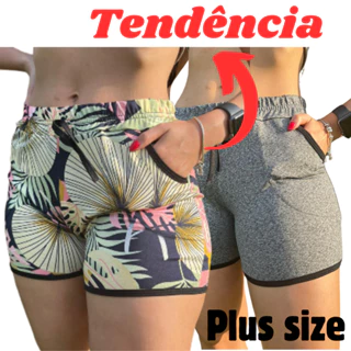 KIT C/ 2 Shortinho Moda Verão Com Bolso Soltinho Super Confortavel