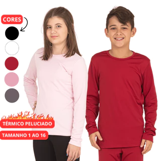 Blusa Térmica Infantil Unissex Juvenil Segunda Pele Peluciada 1 ao 16 Lavin Basic Kids