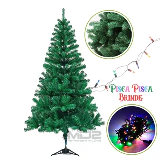 Árvore de Natal 200 Galhos 150cm Cheia Decoração Pisca Led