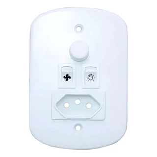 Controle Rotativo Para Ventilador De Teto com Interruptor e Tomada 10A 127V PW em Oferta na Shopee