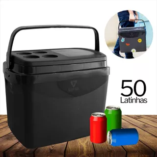 Caixa Termica 34 Litros 50 Latas Alça Reforçada Porta Copos