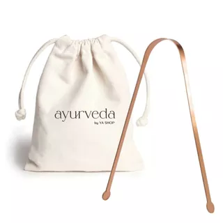 Raspador de Lingua Ayurveda com nome gravado personalizado e Saquinho Algodao