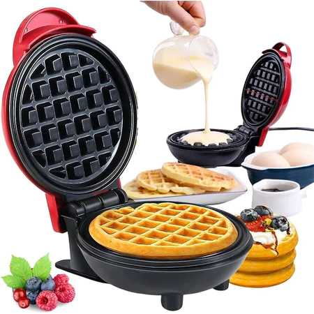 Mini Máquina de Waffles Elétrica Casa Cozinha Fazer Waffle Panquecas Automático 110v