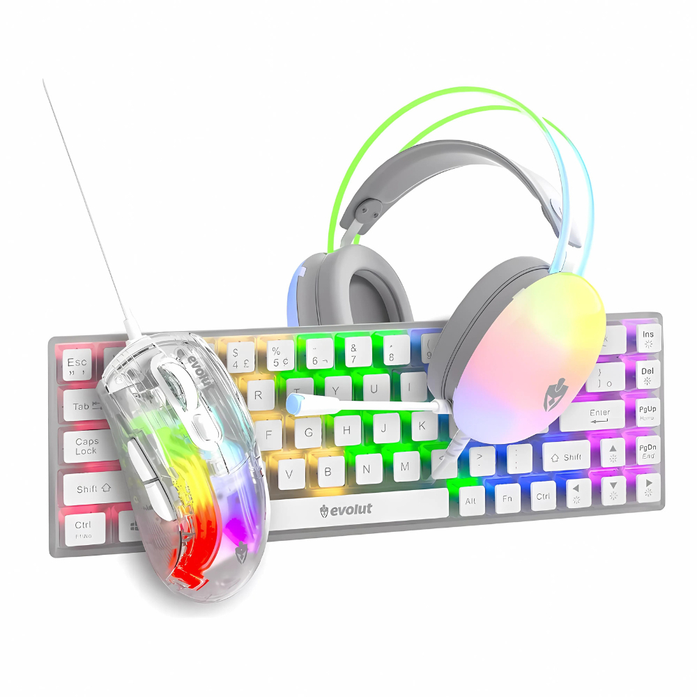 Kit Gamer Transparente Evolut RGB Teclado Mecanico RGB Blue Switch ...