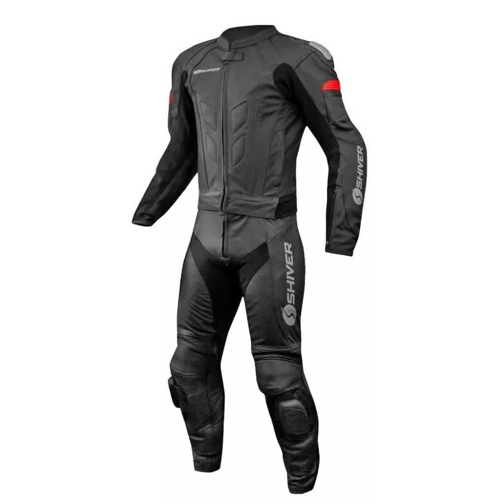Macacão Moto Couro Bovino Pista Trilha Esportivo 2 Peças Track Shiver