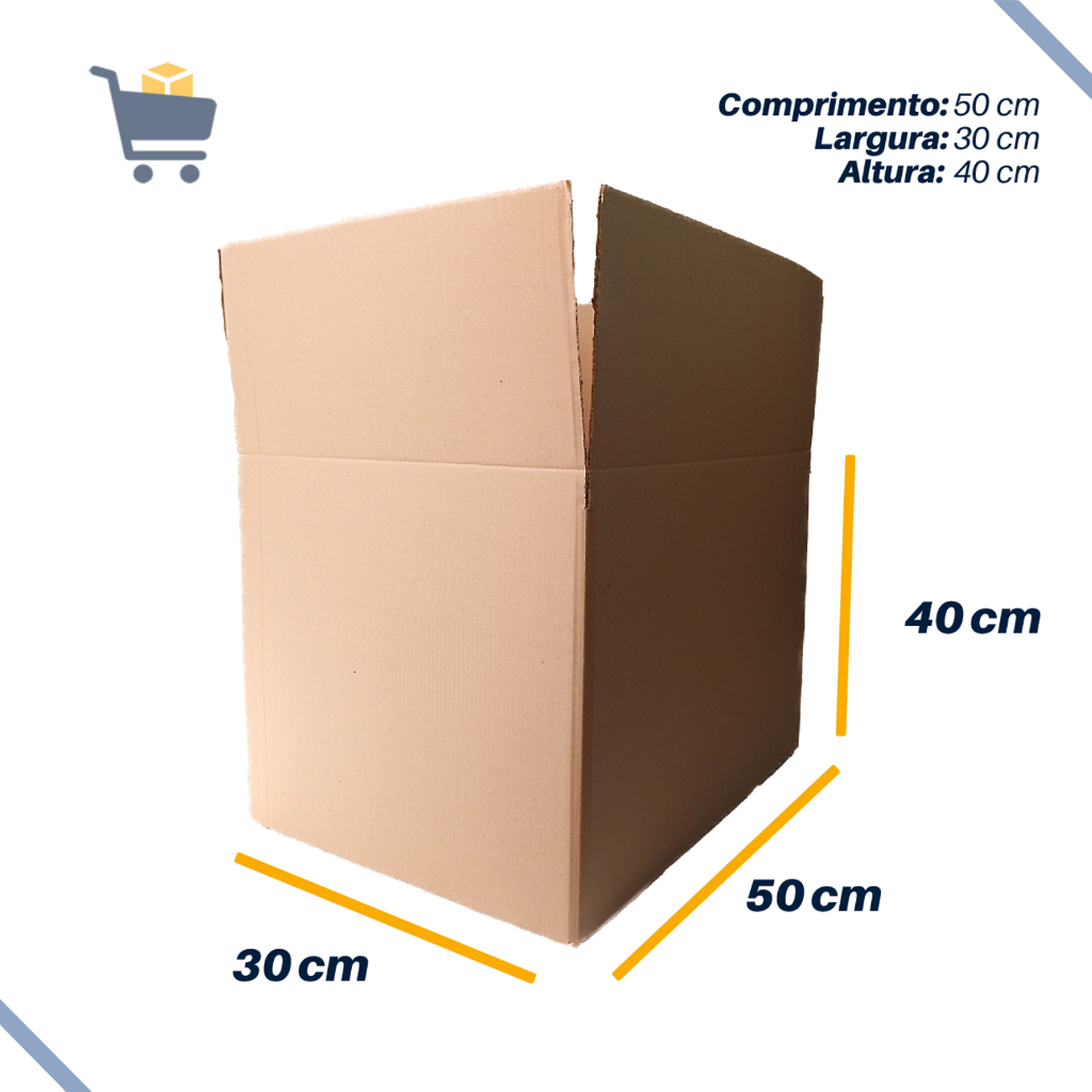 Caixa De Papelão Grande Mudança 50x30x40 Cm 20 Unid.