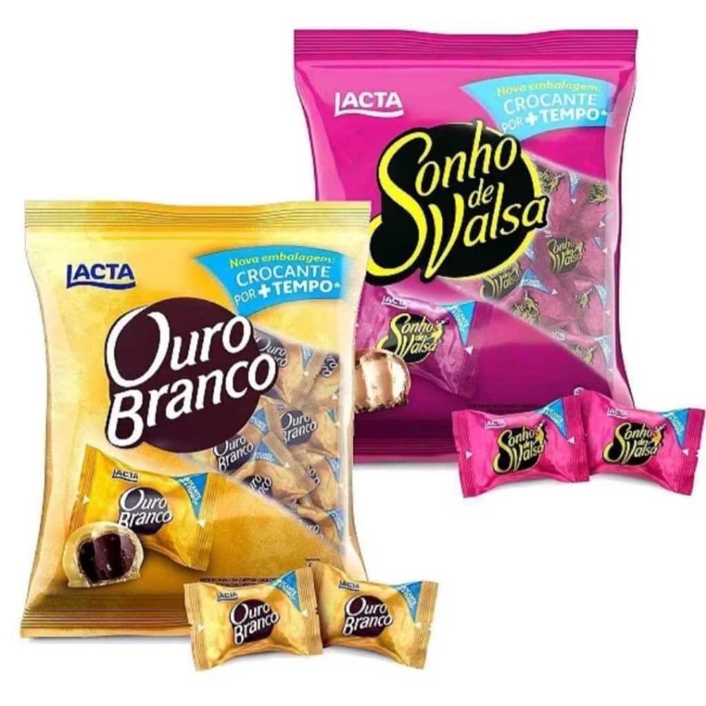 Chocolate Bombom Ouro Branco e Sonho de Valsa Pacote 1 KG