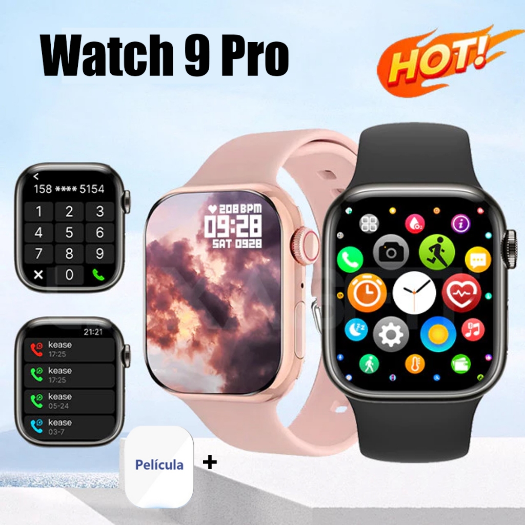2024 Relógio smartwatch original Watch 9 pro série 45mm gps nfc monitor de pressão arterial são paulo estoque disponível