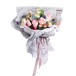 Kit com 20 Unidades Papel Poli Design Jornal para Buquês e Flores