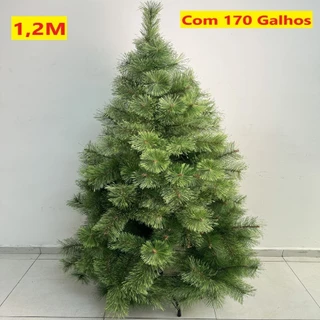 Árvore De Natal Pinheiro 1,20M E 170 Galhos Apoio De Metal Verde Sala Natal Família Natalina