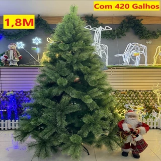 Árvore De Natal Pinheiro 1,80M E 420 Galhos Apoio De Metal Verde Sala Natal Família Natalina