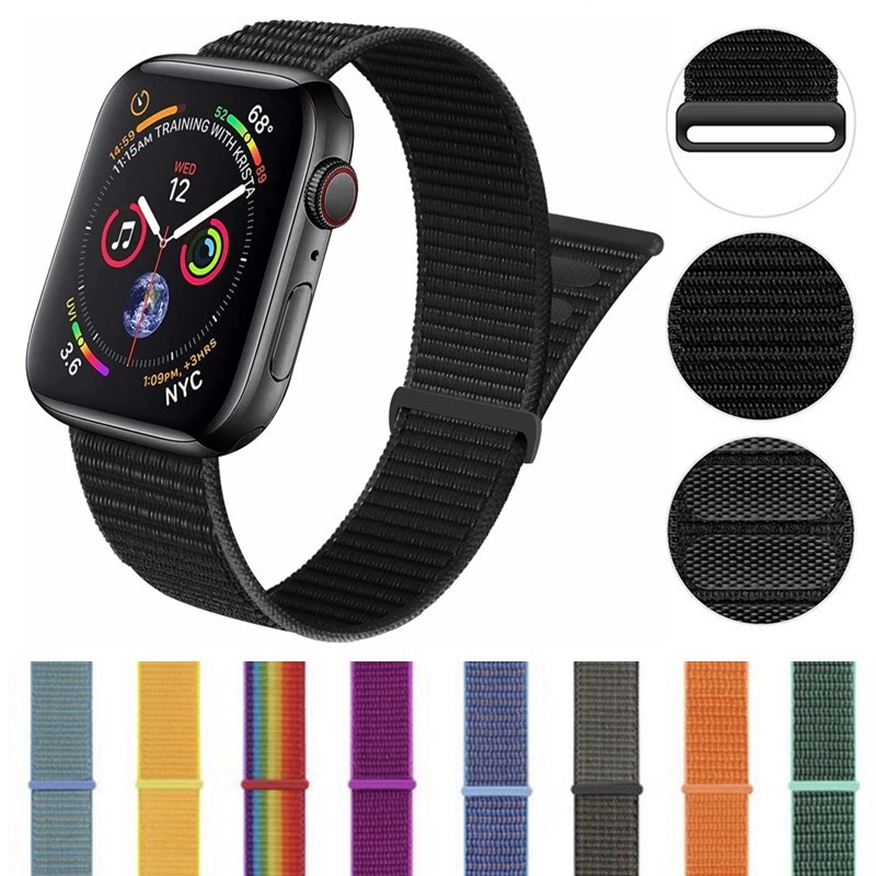 Pulseira Nylon Loop Velcro Compatível Com Watch Iwo 40-44mm Ultra 49mm 