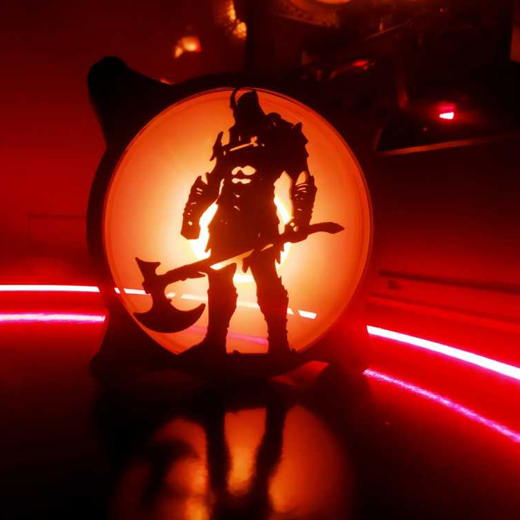 GRADE PARA FAN 120MM GOD OF WAR KRATOS COM MACHADO