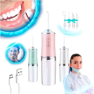 Irrigador Dental Oral Portátil Recarregável USB 220ml Promoção Limpeza Bocal Jato Forte