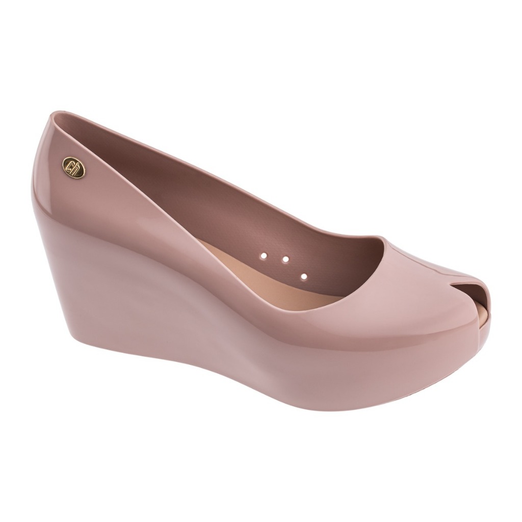 Sandália Anabela Peep toe Charmosa Chic 2045 Shopee Brasil