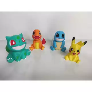 Kit Inicial de Miniaturas de Pokémon - Pikachu, Charmander, Bulbasaur e Squirtle!