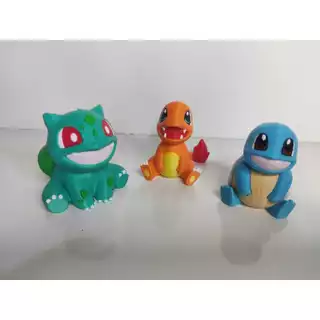 Kit Inicial Miniaturas de Pokémon - Charmander, Bulbasaur e Squirtle!