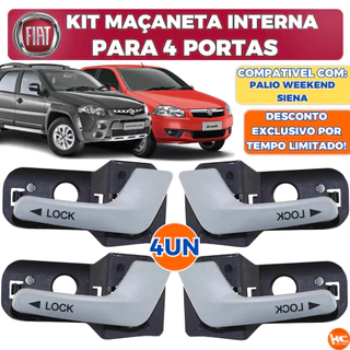Kit Maçaneta Interna Porta 4 Portas Palio Weekend Siena - ENVIO RÁPIDO