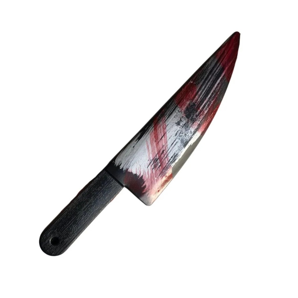 Faca fake com Sangue Halloween/ Facão halloween