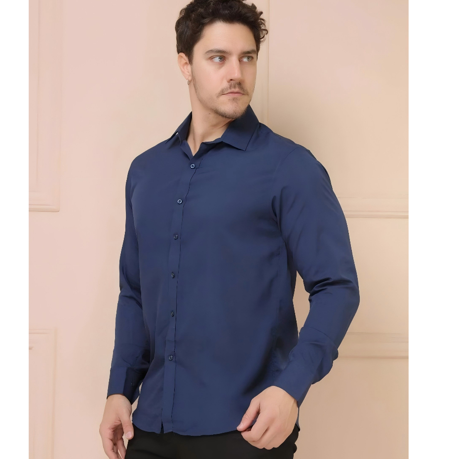 Camisa Social Masculina Manga longa Slim Fit Casual Mega Oferta